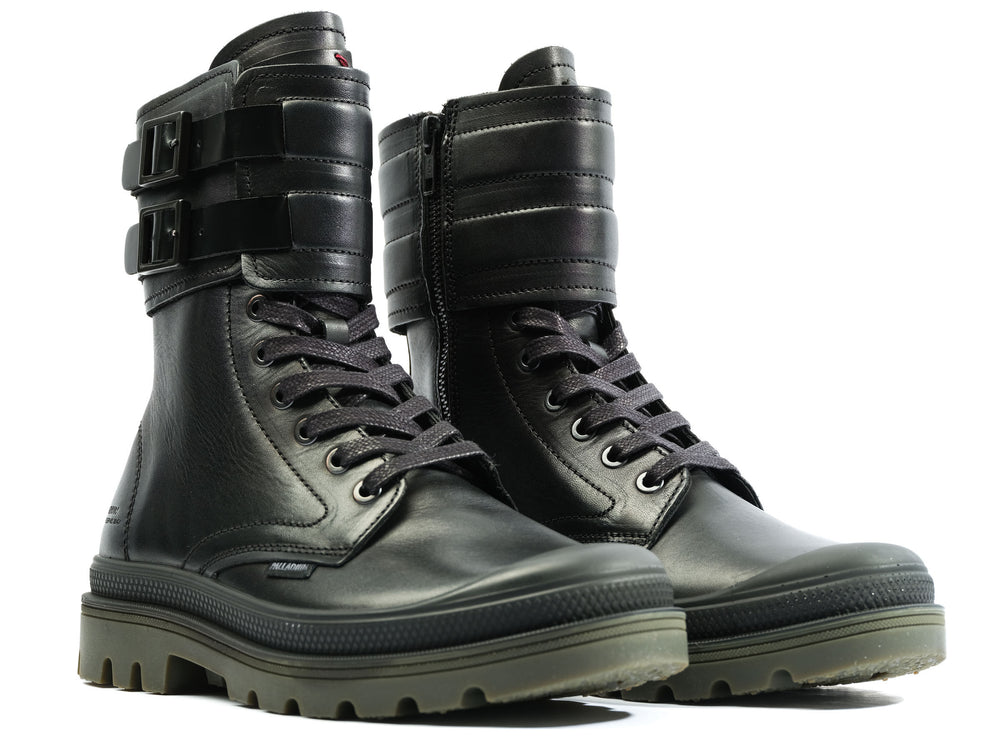 Palladium PAMPA ATELIER R LEATHER Women's Winter Boots Black | Canada-1928