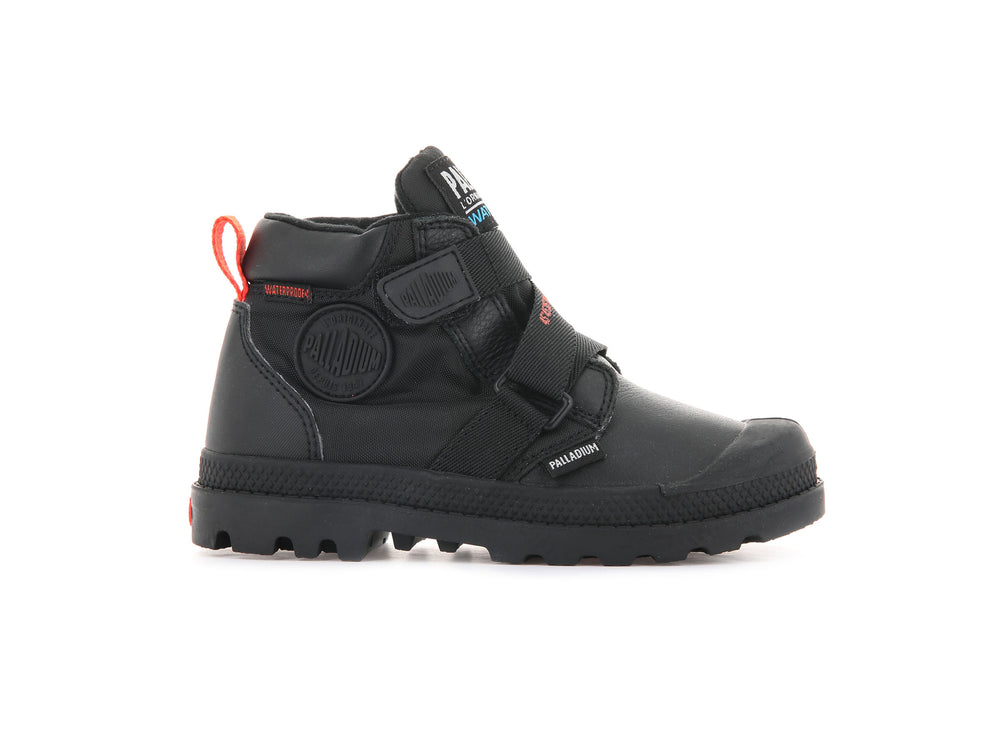 Palladium PAMPA HI CUFFSTR WP+ Kids\' Boots Black | Canada-4651