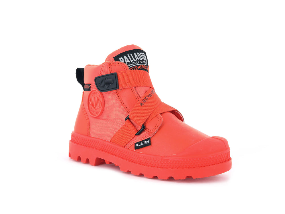 Palladium PAMPA HI CUFFSTR WP+ Kids' Boots Firecracker | Canada-5342