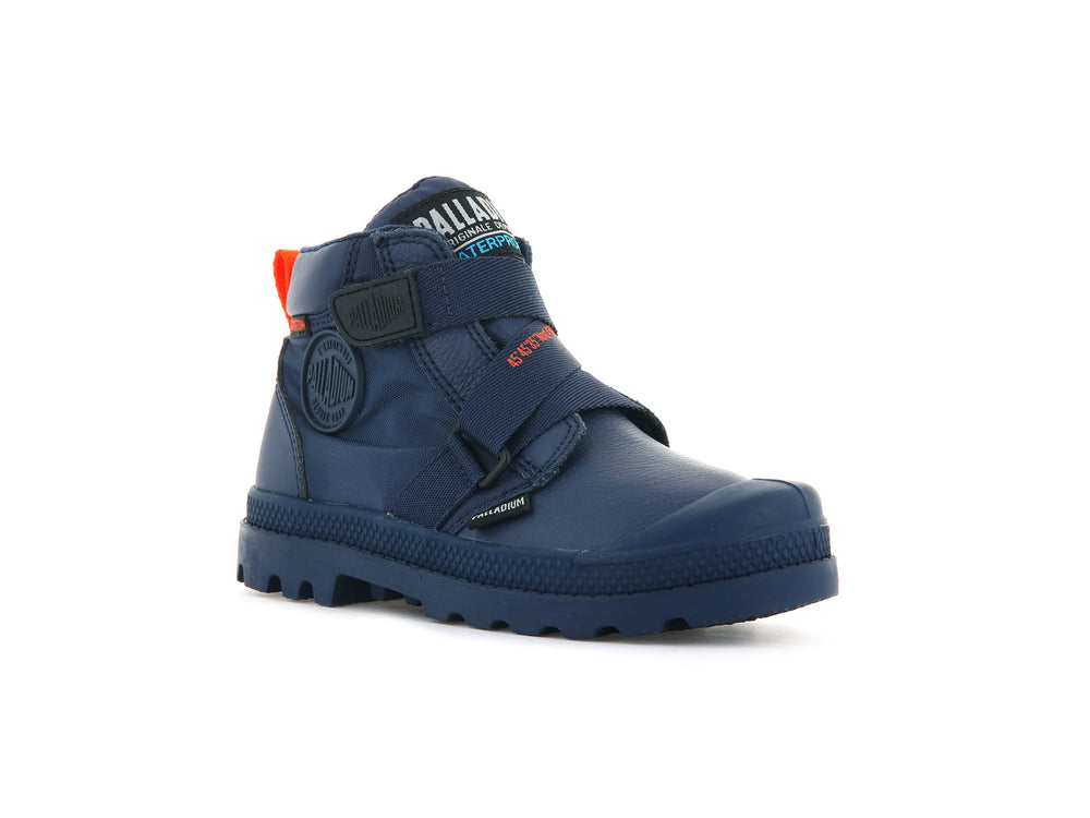 Palladium PAMPA HI CUFFSTR WP+ Kids' Boots Indigo | Canada-7153