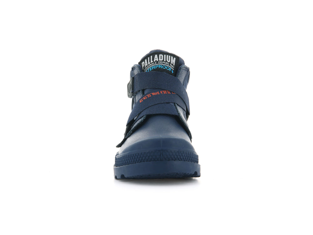 Palladium PAMPA HI CUFFSTR WP+ Kids' Boots Indigo | Canada-7153