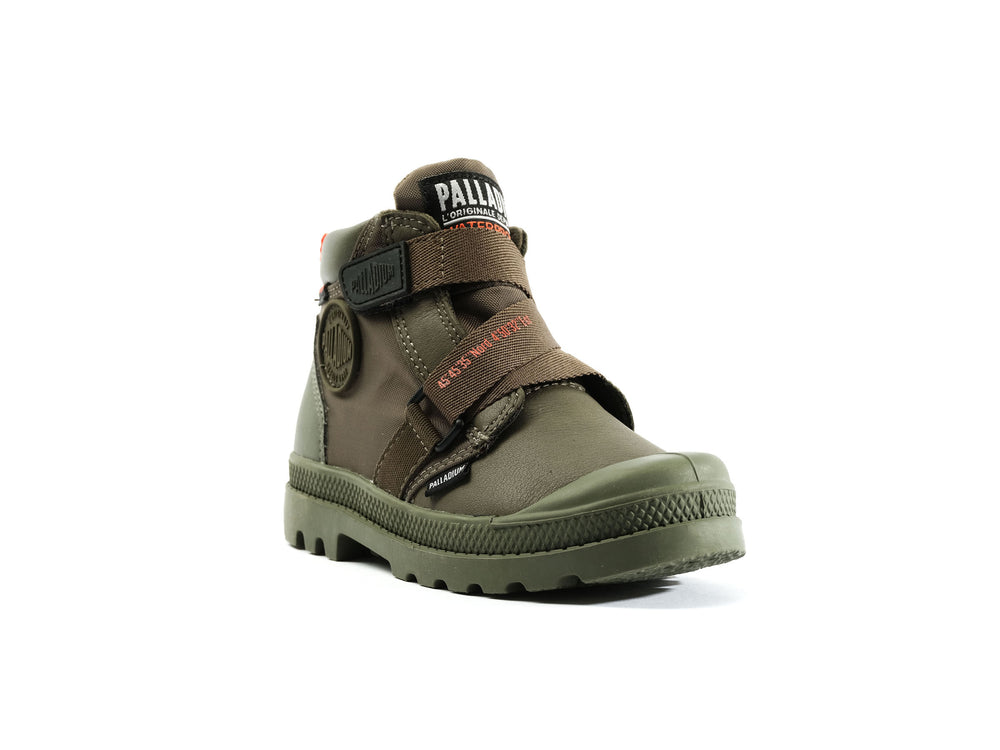 Palladium PAMPA HI CUFFSTR WP+ Kids' Boots Olive | Canada-7586