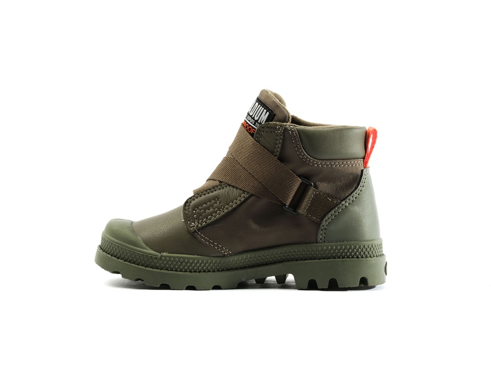 Palladium PAMPA HI CUFFSTR WP+ Kids' Boots Olive | Canada-7586