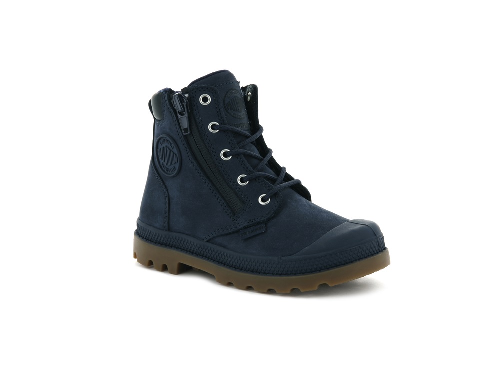 Palladium PAMPA HI CUFF WATERPROOF Kids' Boots Indigo | Canada-6138