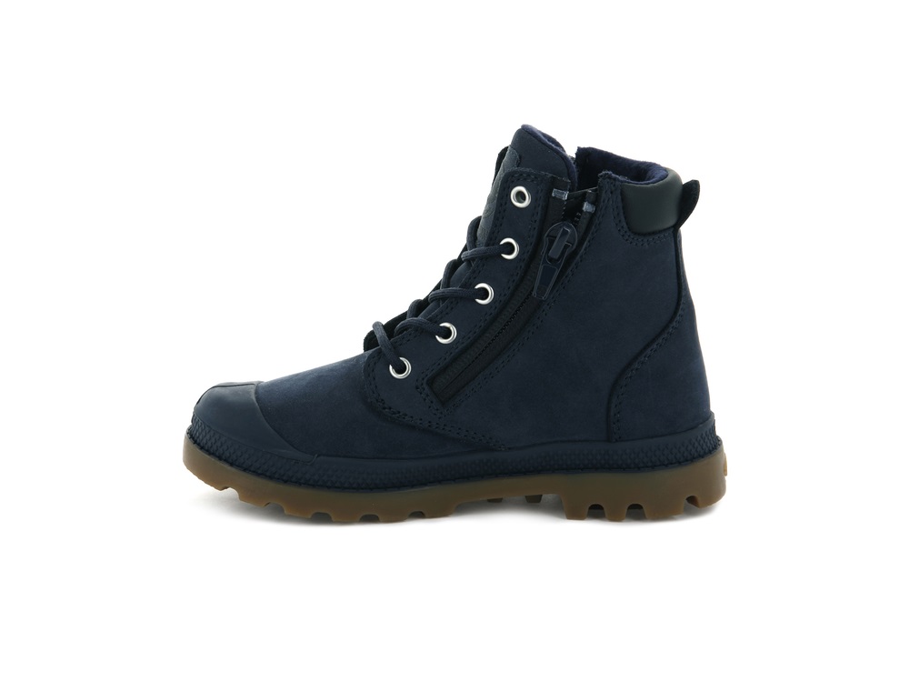 Palladium PAMPA HI CUFF WATERPROOF Kids' Boots Indigo | Canada-6138