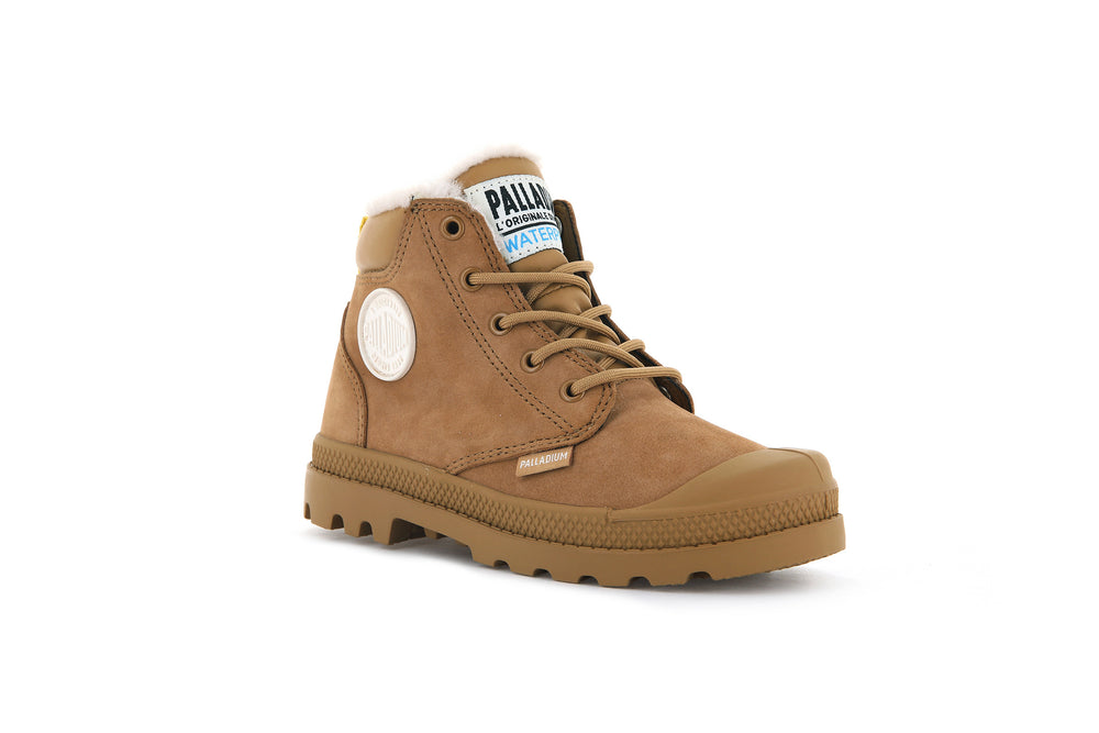 Palladium PAMPA HI CUFF WPS OZ Kids' Boots Brown | Canada-6051