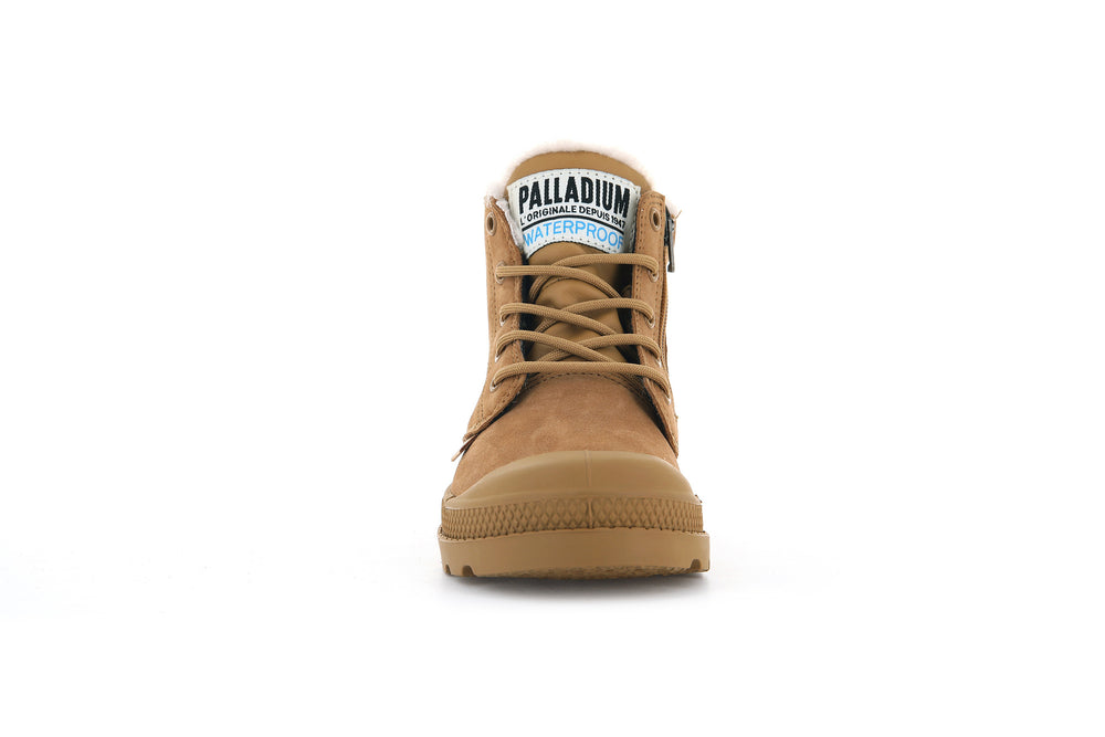 Palladium PAMPA HI CUFF WPS OZ Kids' Boots Brown | Canada-6051