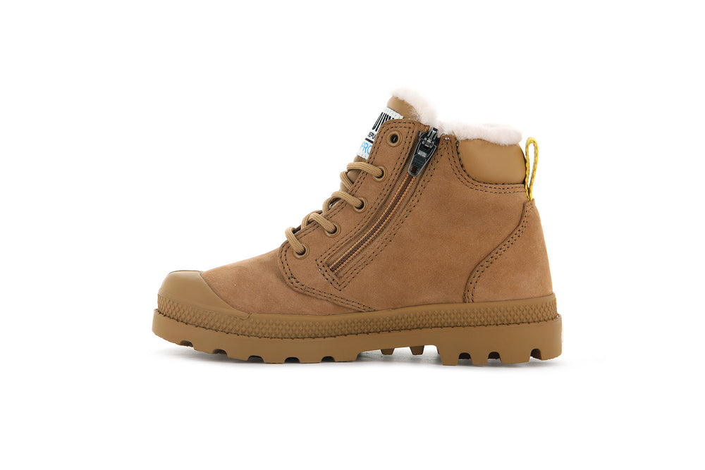 Palladium PAMPA HI CUFF WPS OZ Kids' Boots Brown | Canada-6051