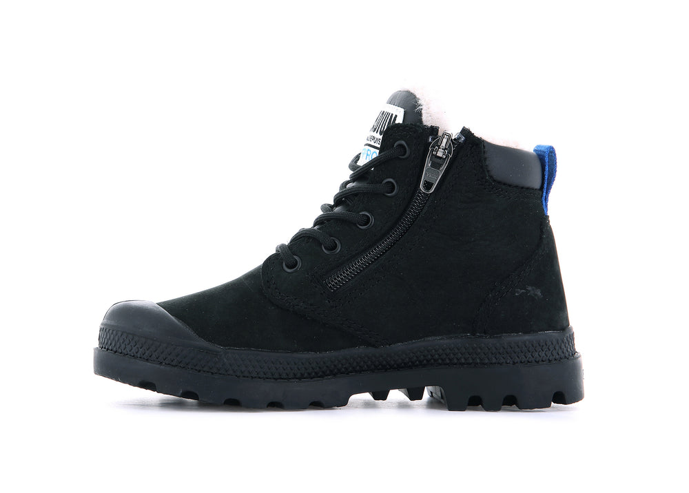 Palladium PAMPA HI CUFF WPS OZ Kids' Boots Black | Canada-9180
