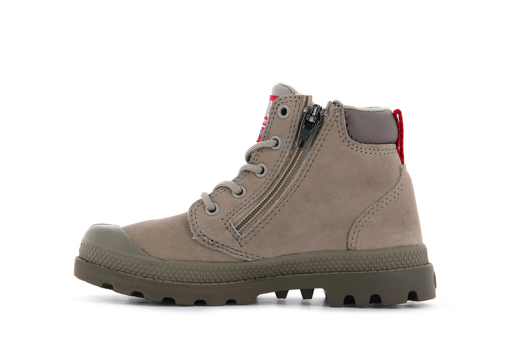 Palladium PAMPA HI CUFF WP OZ Kids' Boots Dune | Canada-0368