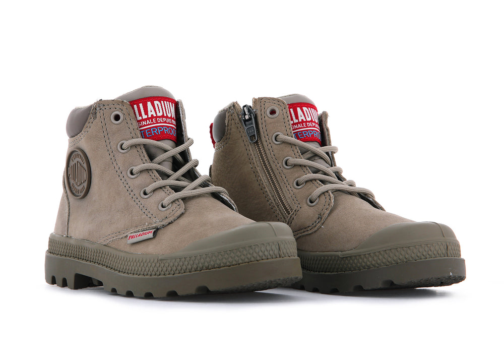 Palladium PAMPA HI CUFF WP OZ Kids' Boots Dune | Canada-0368