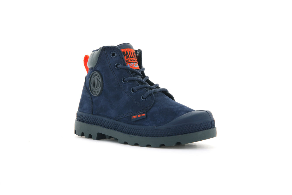 Palladium PAMPA HI CUFF WP OZ Kids' Boots Indigo | Canada-8015