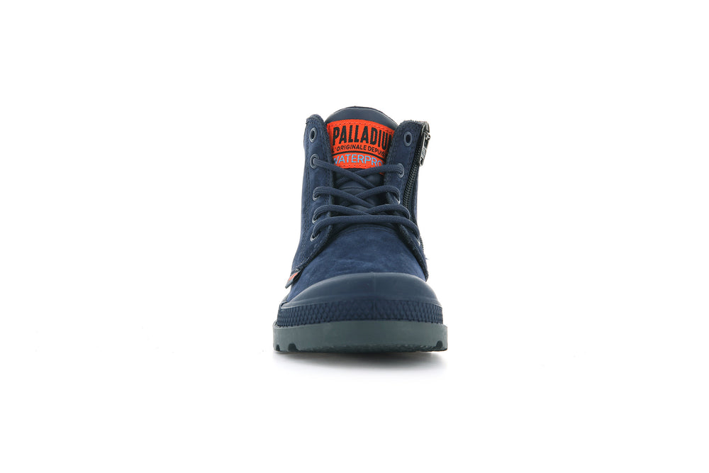 Palladium PAMPA HI CUFF WP OZ Kids' Boots Indigo | Canada-8015