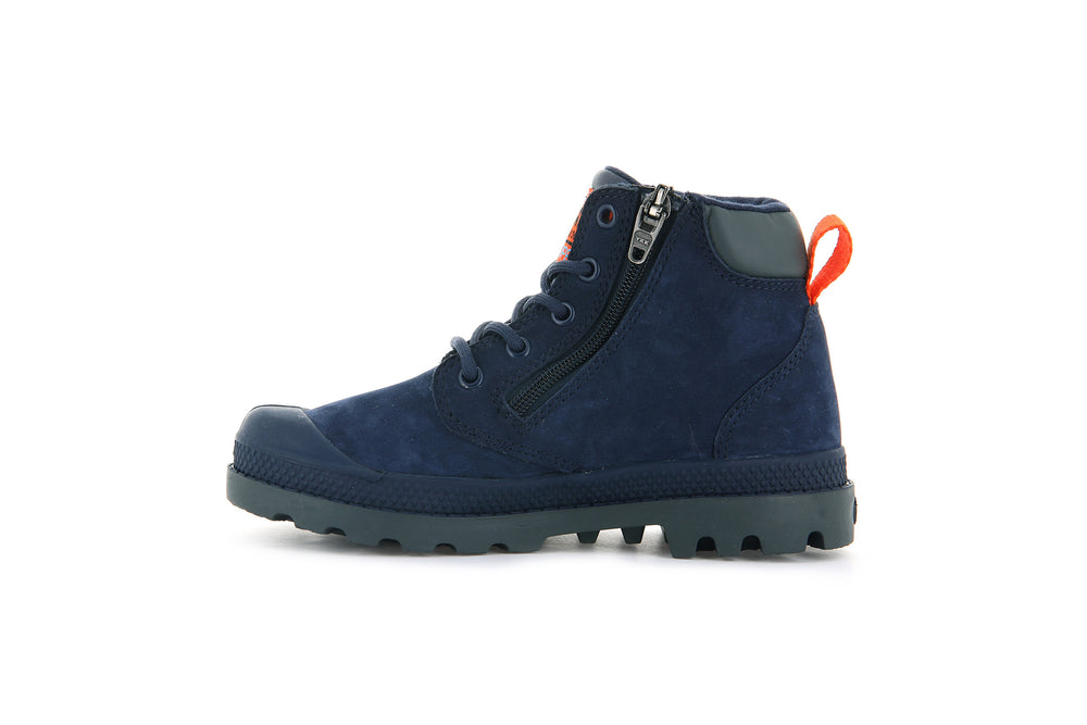 Palladium PAMPA HI CUFF WP OZ Kids' Boots Indigo | Canada-8015