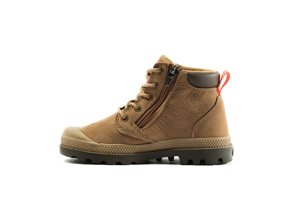 Palladium PAMPA HI CUFF WP OZ Kids' Boots Brown | Canada-9251