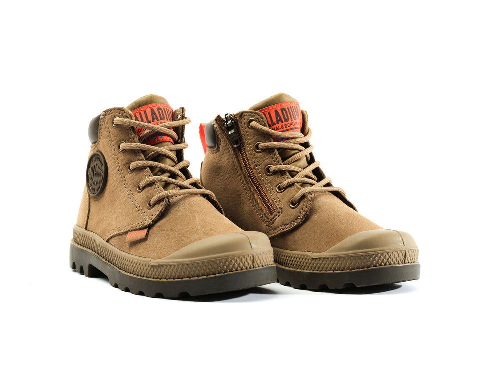 Palladium PAMPA HI CUFF WP OZ Kids' Boots Brown | Canada-9251