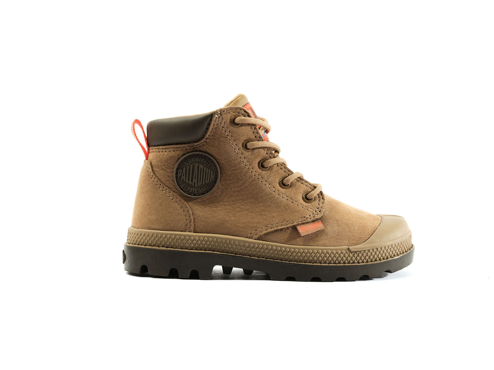 Palladium PAMPA HI CUFF WP OZ Kids\' Boots Brown | Canada-9251