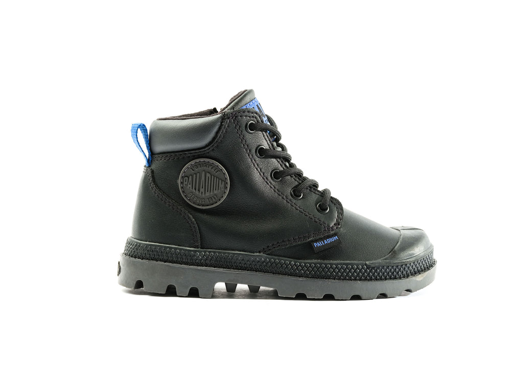 Palladium PAMPA HI CUFF WP OZ L Kids\' Boots Black | Canada-5201