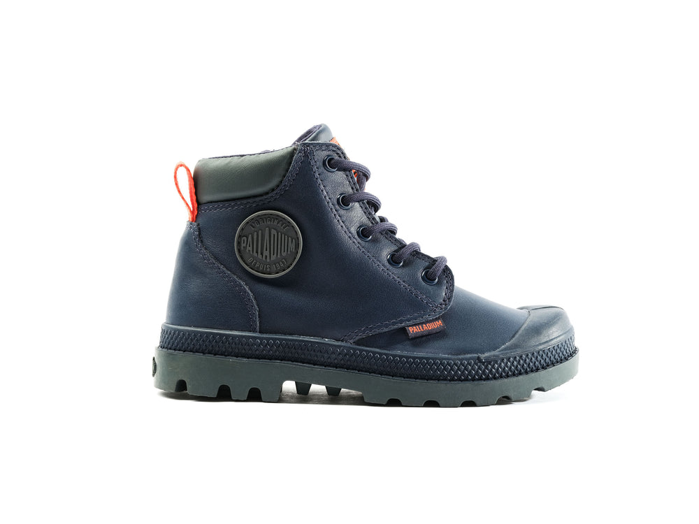 Palladium PAMPA HI CUFF WP OZ L Kids\' Boots Indigo | Canada-8415
