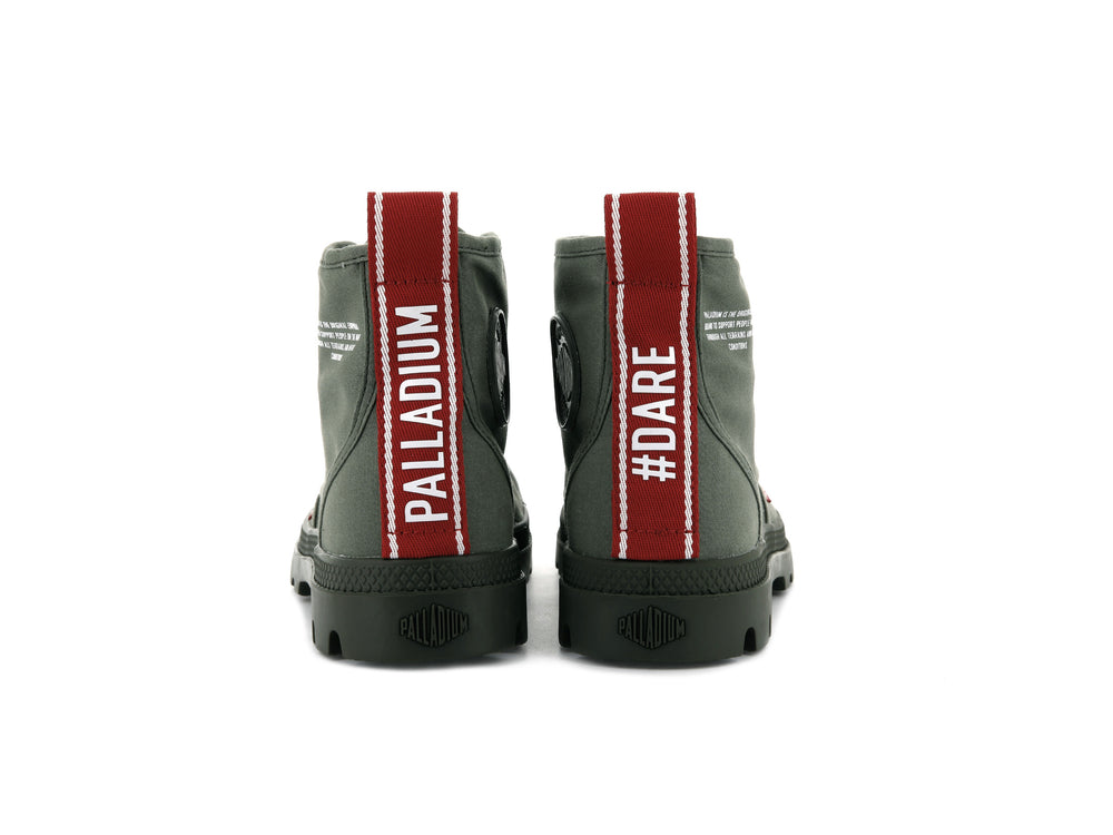 Palladium PAMPA HI DARE Men's Boots Olive | Canada-7439