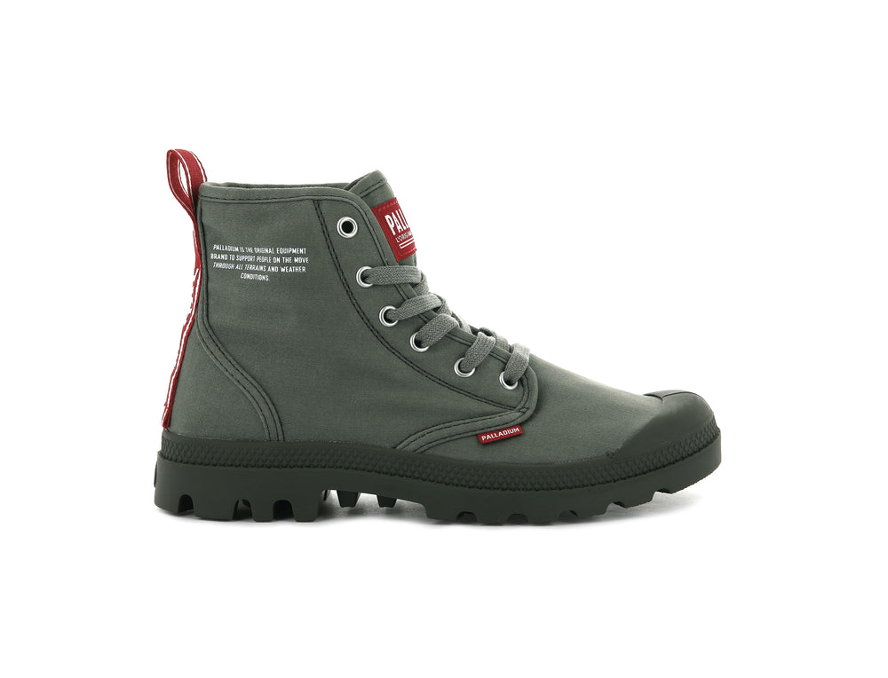 Palladium PAMPA HI DARE Men\'s Boots Olive | Canada-7439