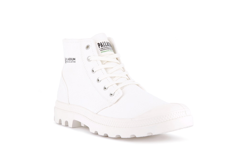 Palladium PAMPA HI ORGANIC II Women's Boots White | Canada-2074