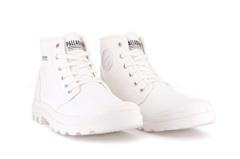 Palladium PAMPA HI ORGANIC II Women's Boots White | Canada-2074
