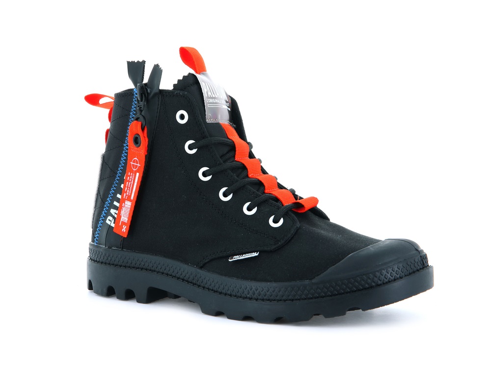 Palladium PAMPA HI TICKET TO EARTH Women's Boots Black | Canada-1783