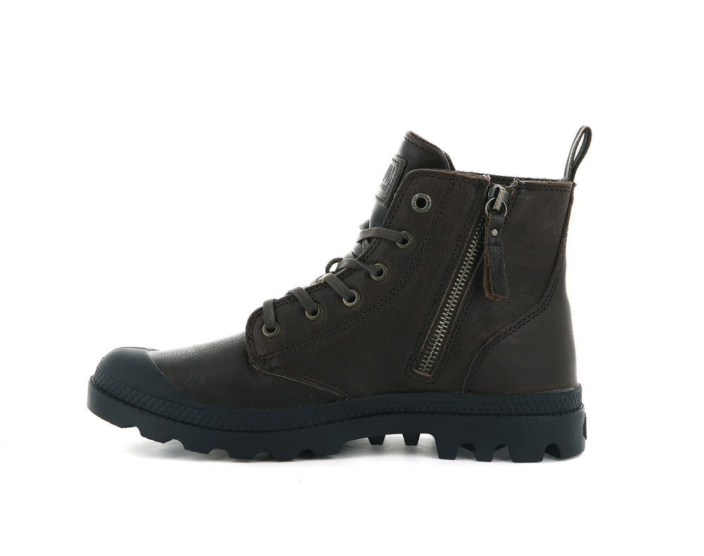 Palladium PAMPA HI ZIP LTH ESS Women's Boots Bison | Canada-4169