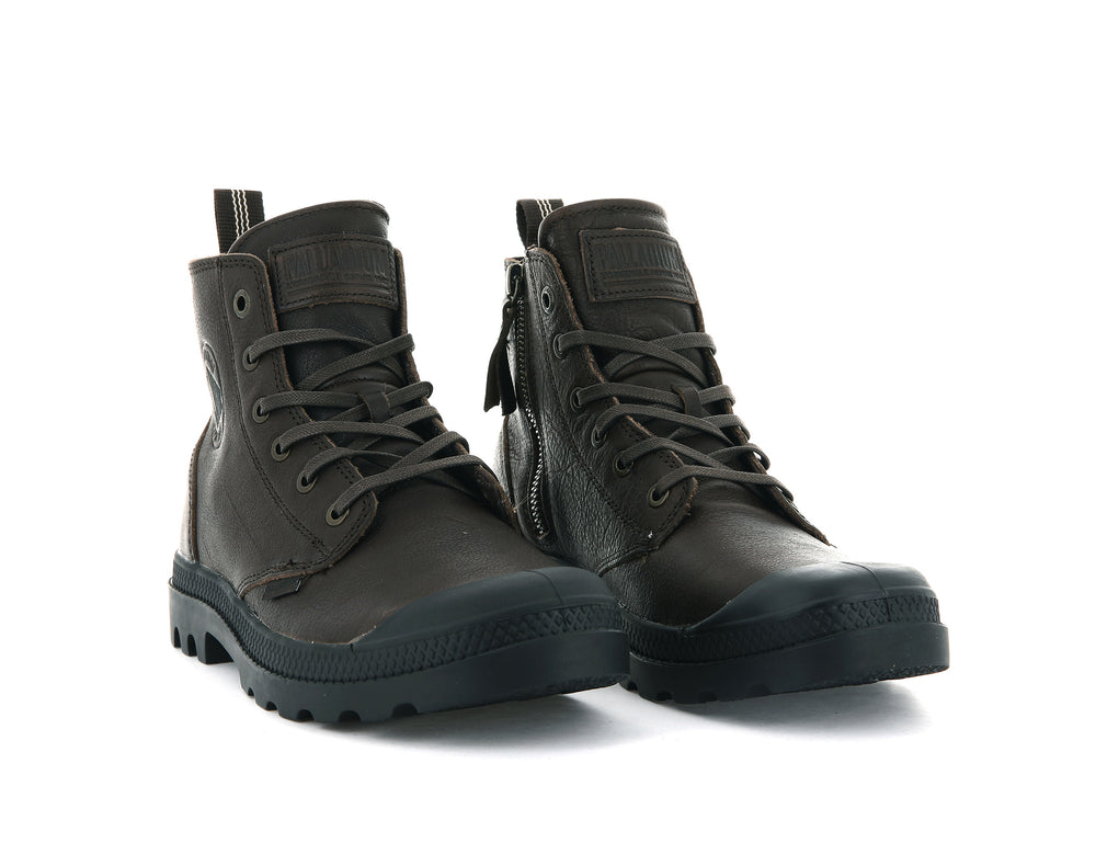Palladium PAMPA HI ZIP LTH ESS Women's Boots Bison | Canada-4169
