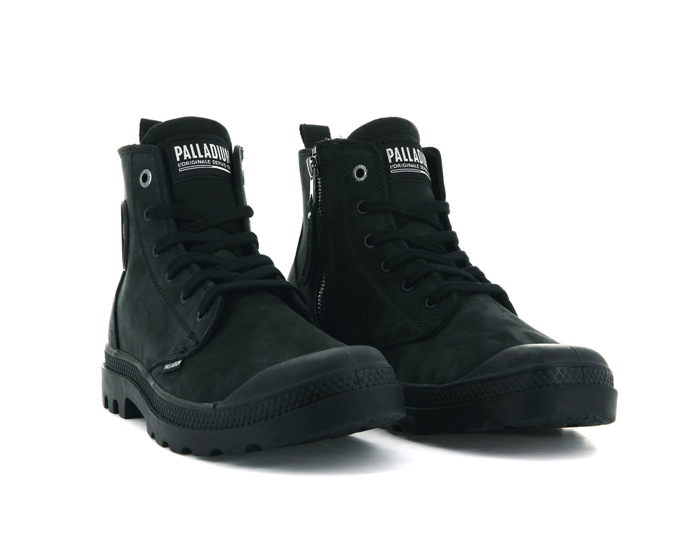 Palladium PAMPA HI ZIP NBK Men's Boots Black | Canada-9517