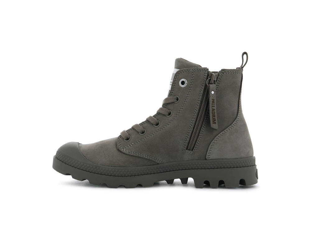 Palladium PAMPA HI ZIP NUBUCK Women's Boots Taupe | Canada-3472