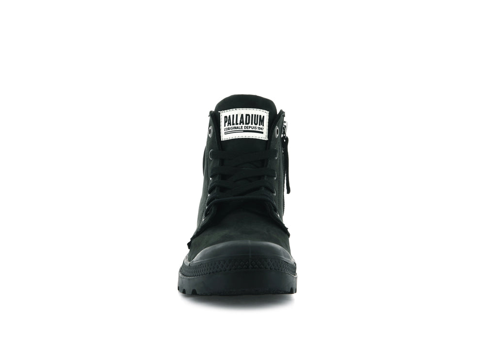 Palladium PAMPA HI ZIP NUBUCK Women's Boots Black | Canada-7154