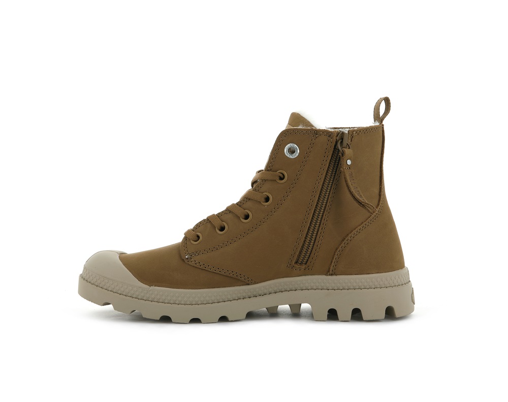 Palladium PAMPA HI ZIP WL Women's Winter Boots Brown | Canada-6478