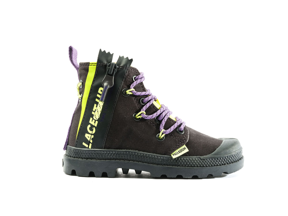 Palladium PAMPA LACE IT Kids\' Boots Black | Canada-9817