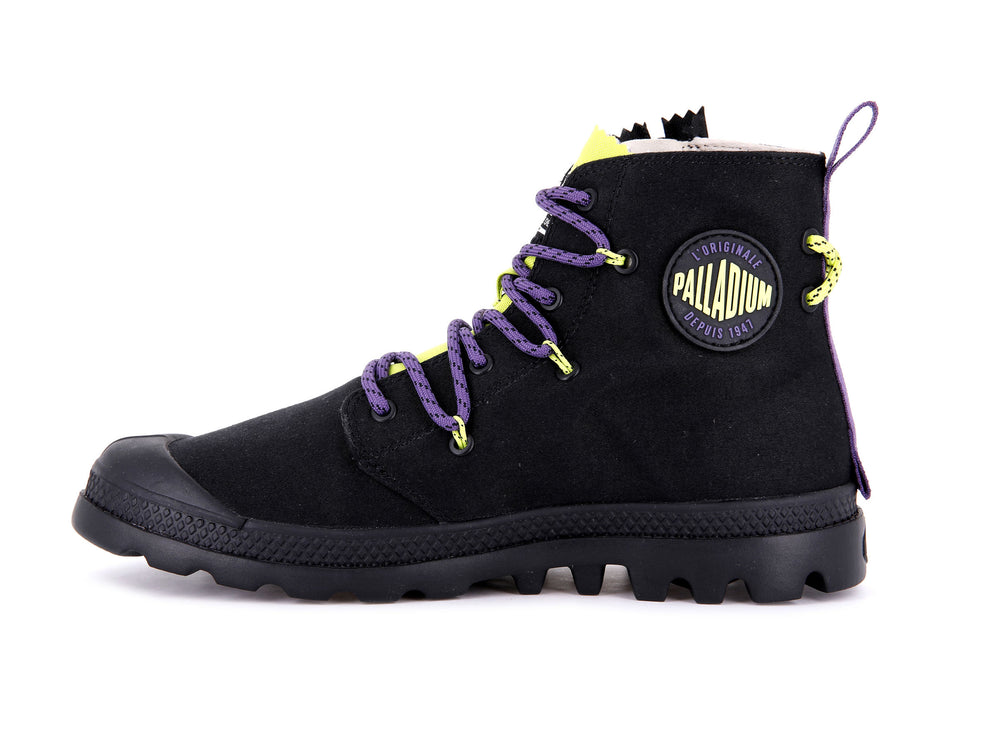 Palladium PAMPA LITE LACE IT Men's Boots Black / Light Green | Canada-2538