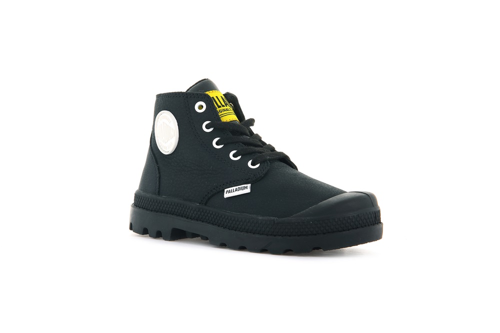 Palladium PAMPA MID LTH ZIP Kids' Boots Black | Canada-0869