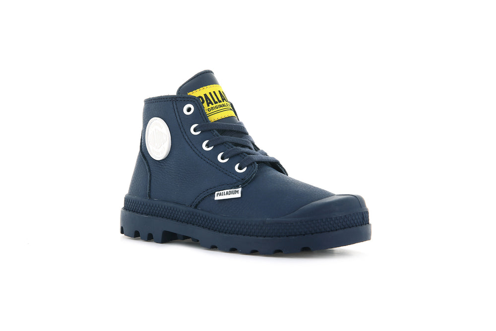 Palladium PAMPA MID LTH ZIP Kids' Boots Indigo | Canada-6940
