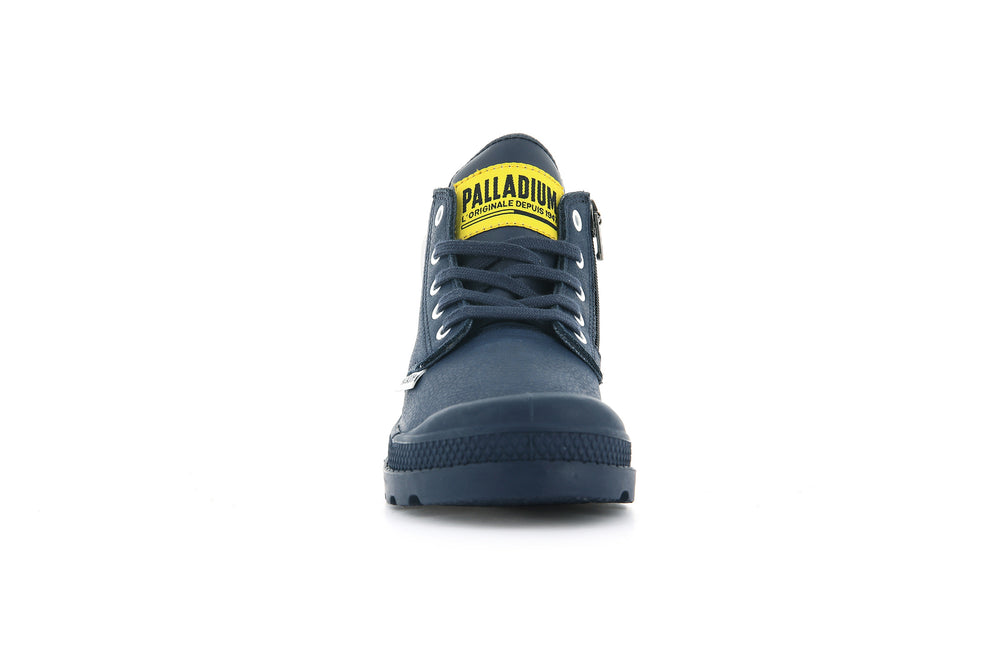 Palladium PAMPA MID LTH ZIP Kids' Boots Indigo | Canada-6940