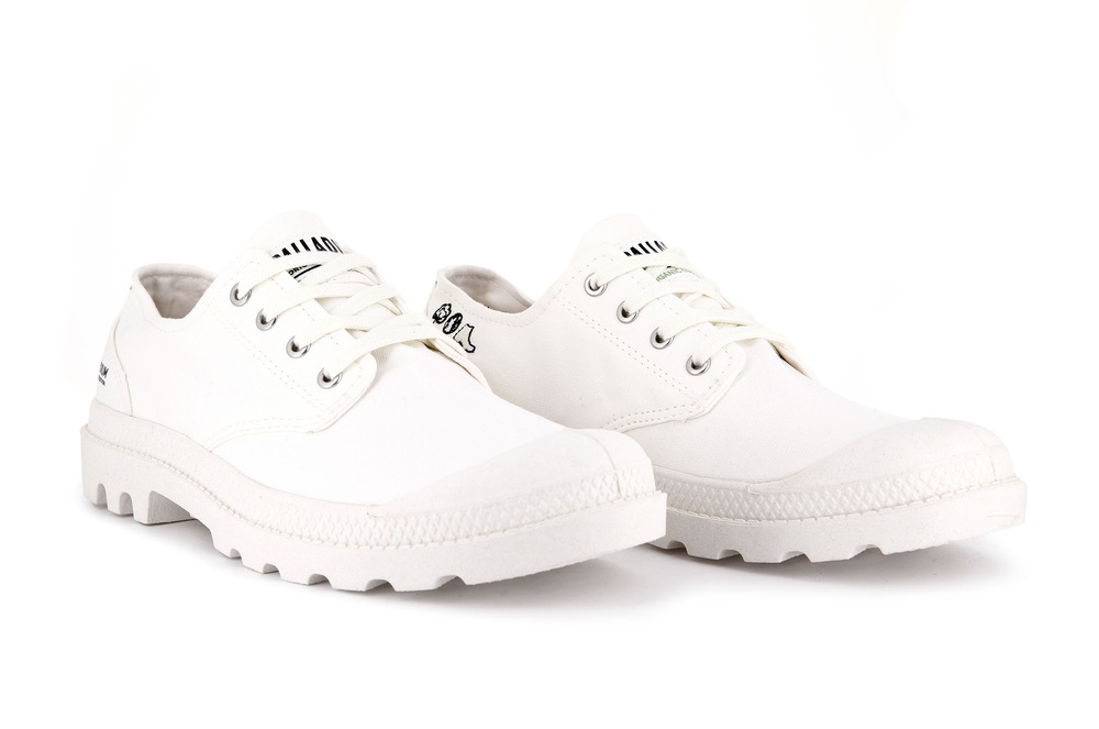 Palladium PAMPA OXFORD ORGANIC II Men's Sneakers White | Canada-8245