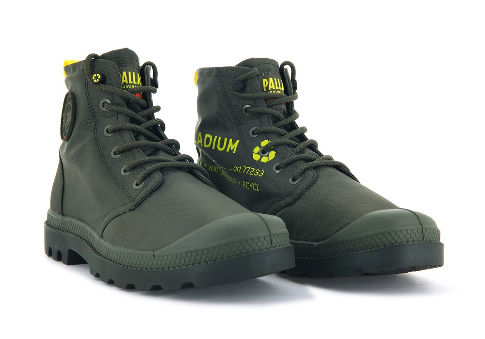 Palladium PAMPA RECYCLE WATERPROOF+ 2 Women's Boots Olive | Canada-3259