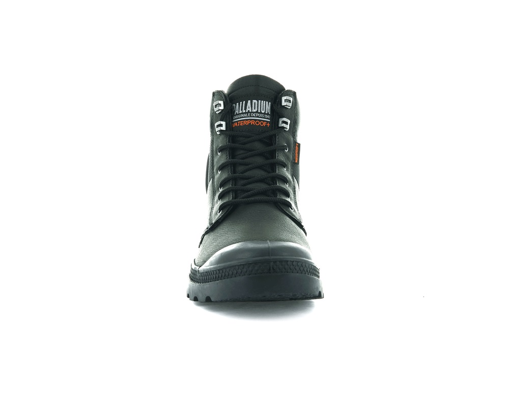 Palladium PAMPA SHIELD WP+ LTH Men's Boots Black | Canada-4789