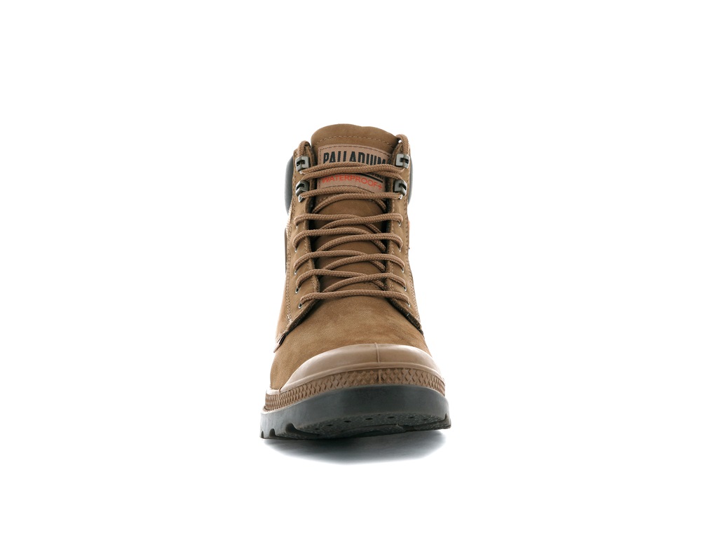 Palladium PAMPA SHIELD WP+ LUX Men's Boots Mahogany | Canada-2473
