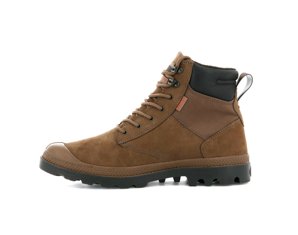 Palladium PAMPA SHIELD WP+ LUX Men's Boots Mahogany | Canada-2473