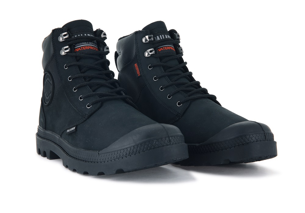 Palladium PAMPA SHIELD WP+ LUX Women's Boots Black | Canada-8592