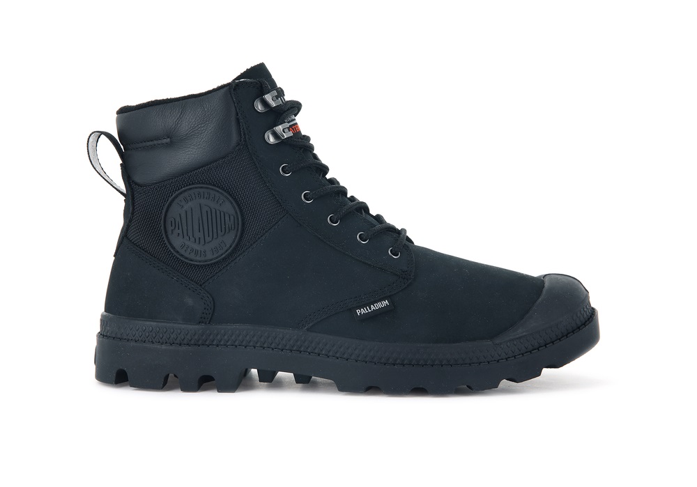 Palladium PAMPA SHIELD WP+ LUX Women\'s Boots Black | Canada-8592