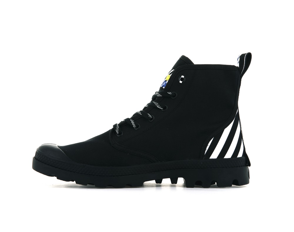 Palladium PAMPA SMILEY DT Men's Boots Black / White | Canada-2175