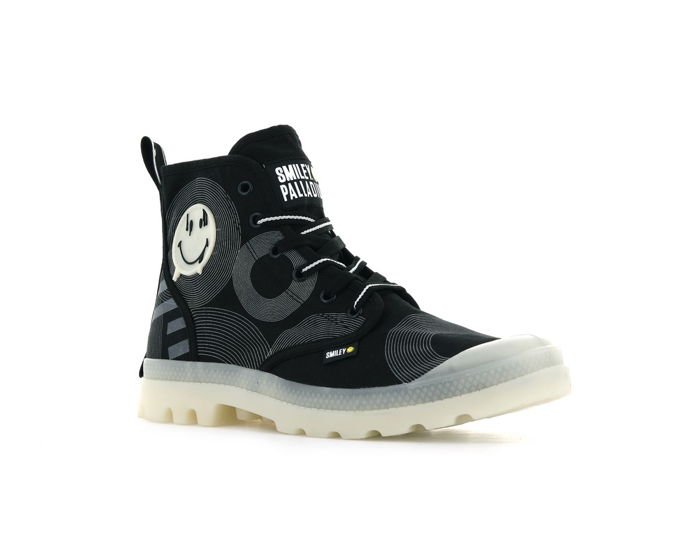 Palladium PAMPA SMILEY GITD Women's Boots Dark Grey | Canada-6423