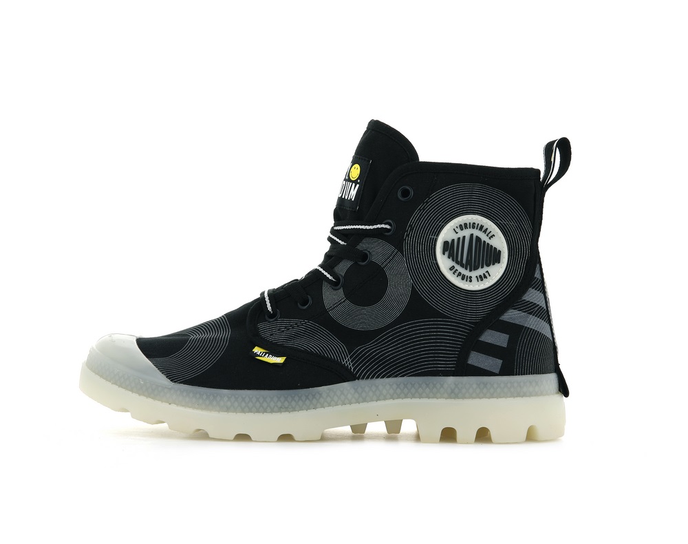 Palladium PAMPA SMILEY GITD Women's Boots Dark Grey | Canada-6423