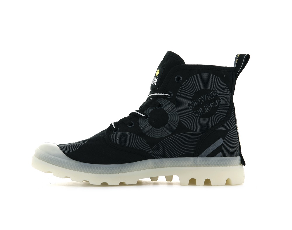 Palladium PAMPA SMILEY GITD Women's Boots Dark Grey | Canada-6423